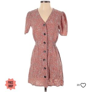Abound button up orange/pink dress